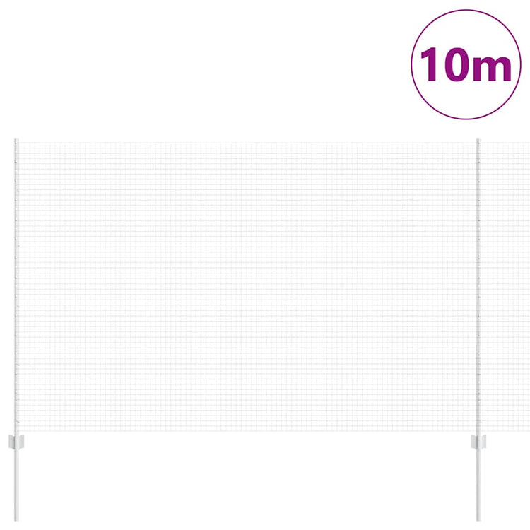 Vidaxl Zaun mit Pfosten Silber 1,5 x 10 m Stahl