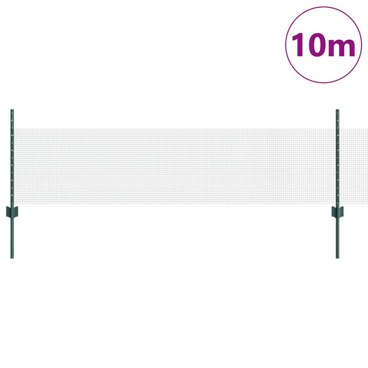 Vidaxxl Zaun mit Pfosten Grün 0,5 x 10 m Stahl
