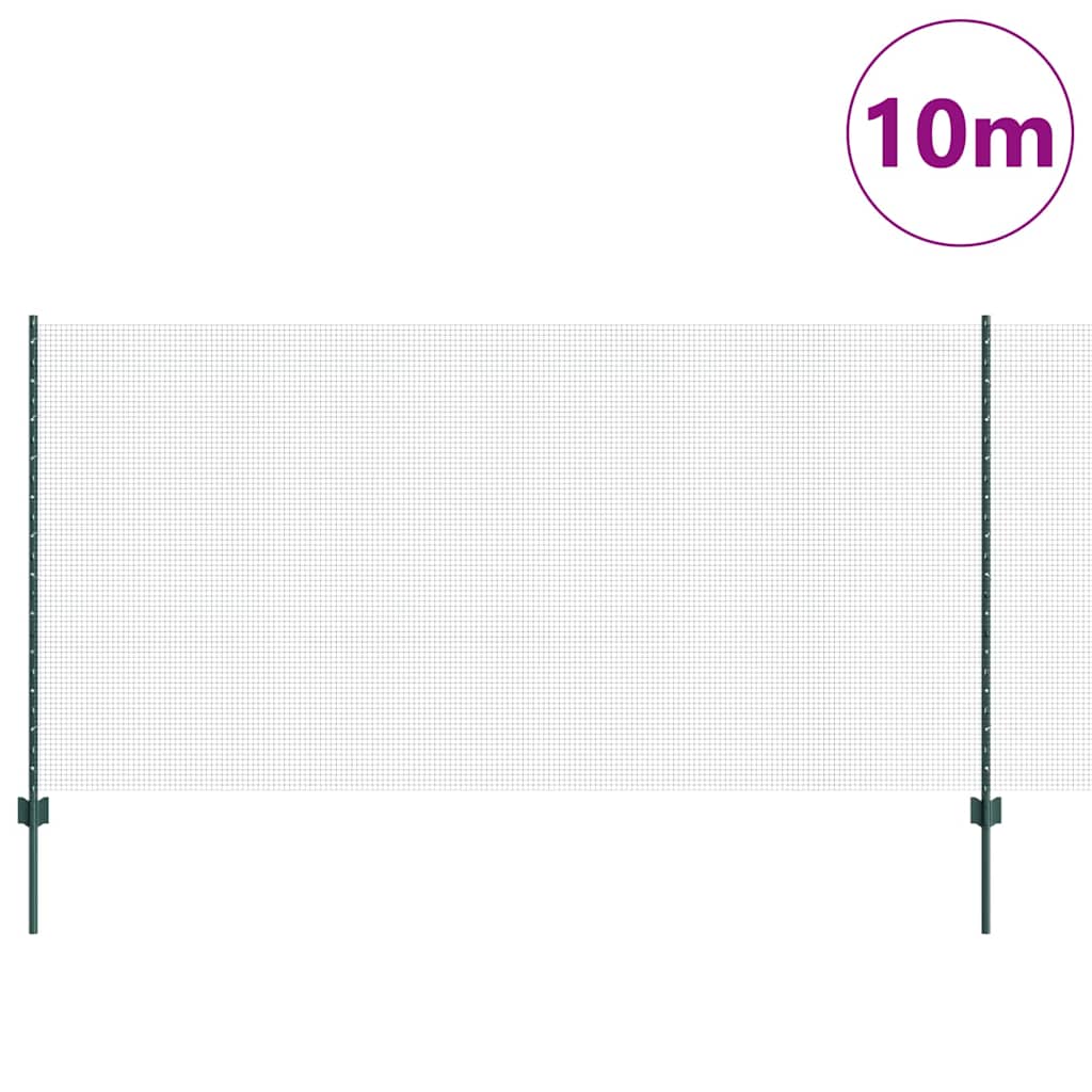 Vidaxxl-Zaun mit Pfosten grün 1,2 x 10 m aus Stahl und PVC