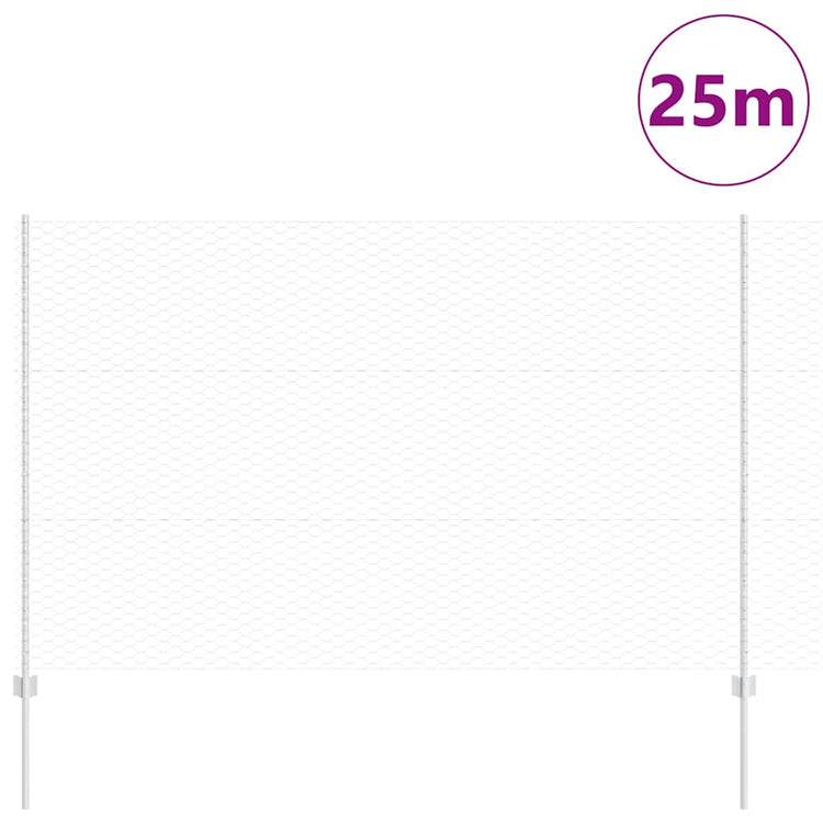 Vidaxxl-Zaun mit silbernem Pfosten 1,5 x 25 m aus Stahl