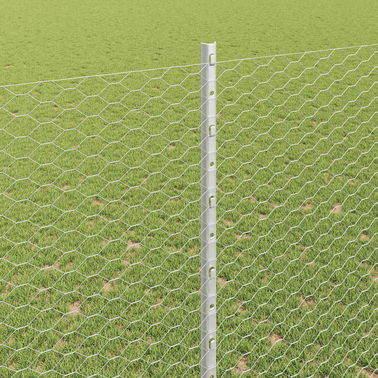 Vidaxl-Zaun mit silbernem Pfosten 1,6 x 25 m aus Stahl