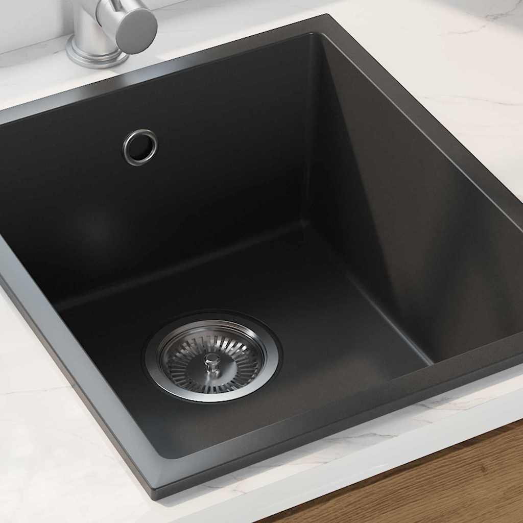 VidaXL Küchenspüle Schwarz 38 x 44 x 20 cm Granit