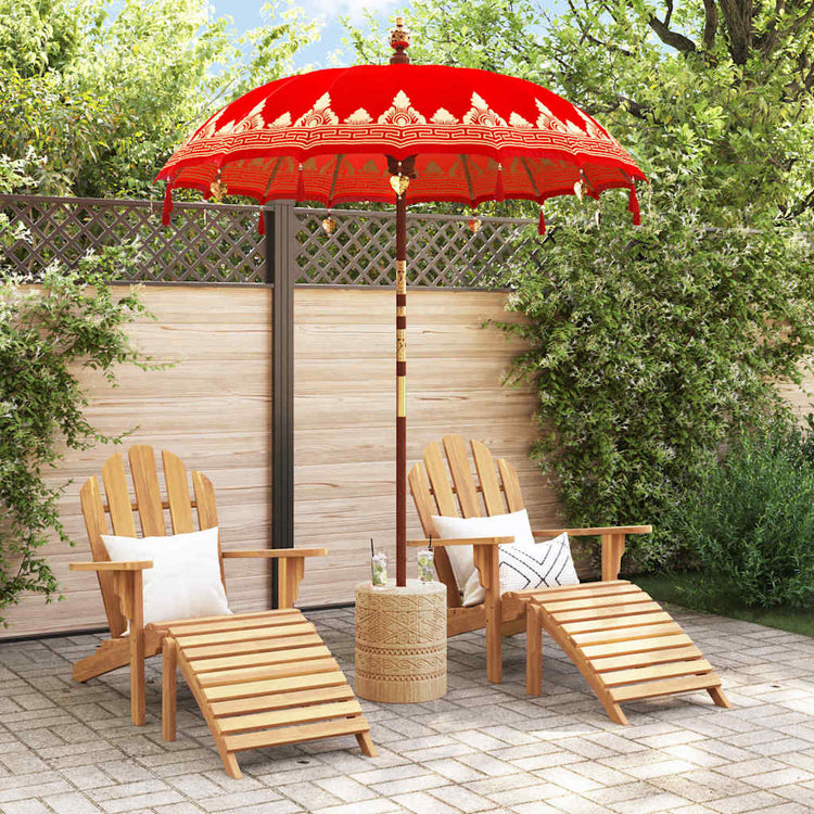 Vidaxl Balinesischer Sonnenschirm Rot 185 x 185 x 260 cm