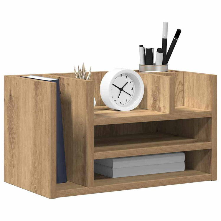 Vidaxx Schreibtisch-Organizer aus schwarzer Eiche, 44,5 x 24 x 25 cm, fertiges Holz