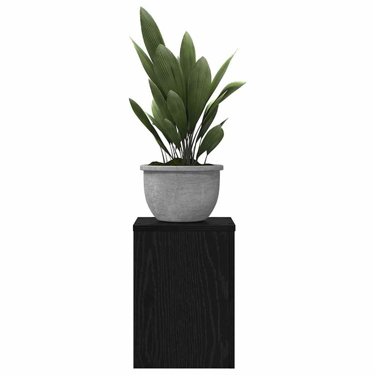 Vidaxxl Pflanzenständer 2 Stück schwarze Eiche 25 x 25 x 35 cm Holzwerkstoff