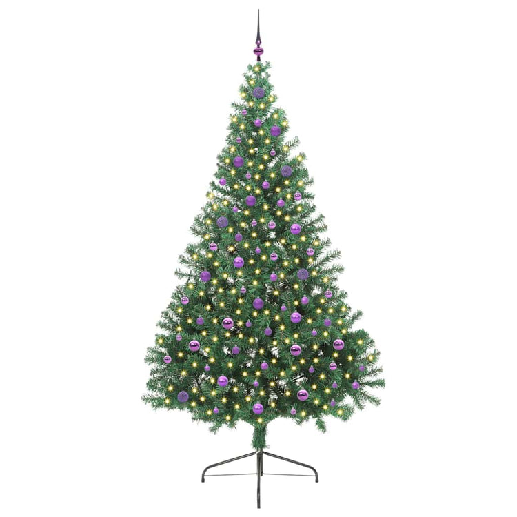 Vidaxx künstlicher, beleuchteter Weihnachtsbaum mit 300 LEDs, grün, 240 cm, PVC
