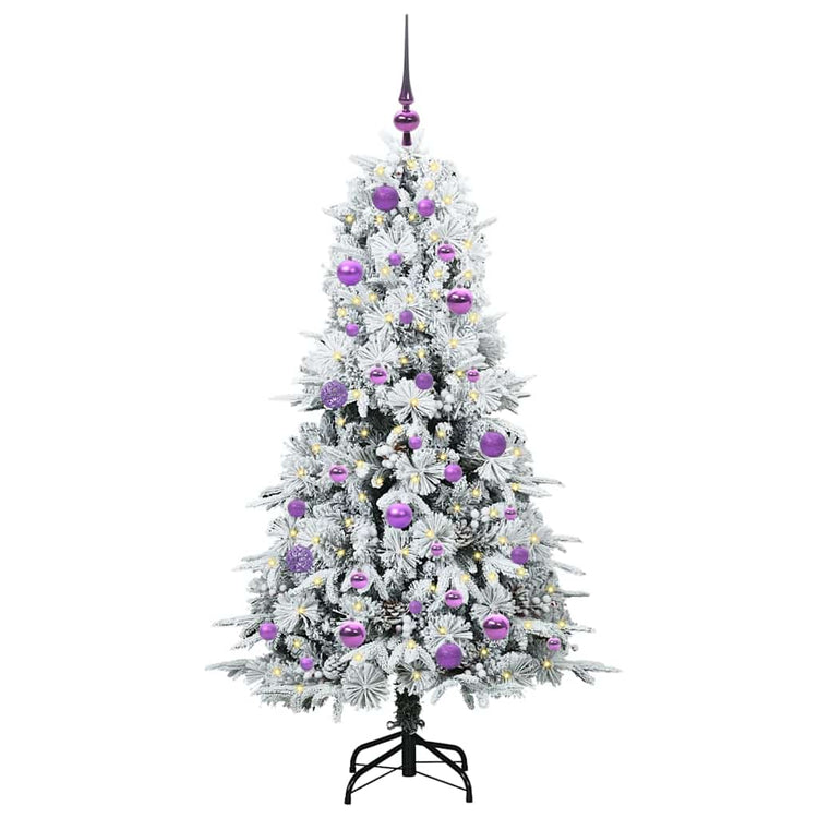 Vidaxx künstlicher klappbarer Weihnachtsbaum weiß 150 cm PE und PVC