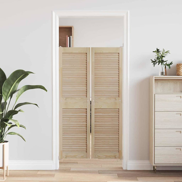 Vidaxx Schranktür 2 Stk. Natur 39,5 x 2,1 x 140,5 cm massives Kiefernholz