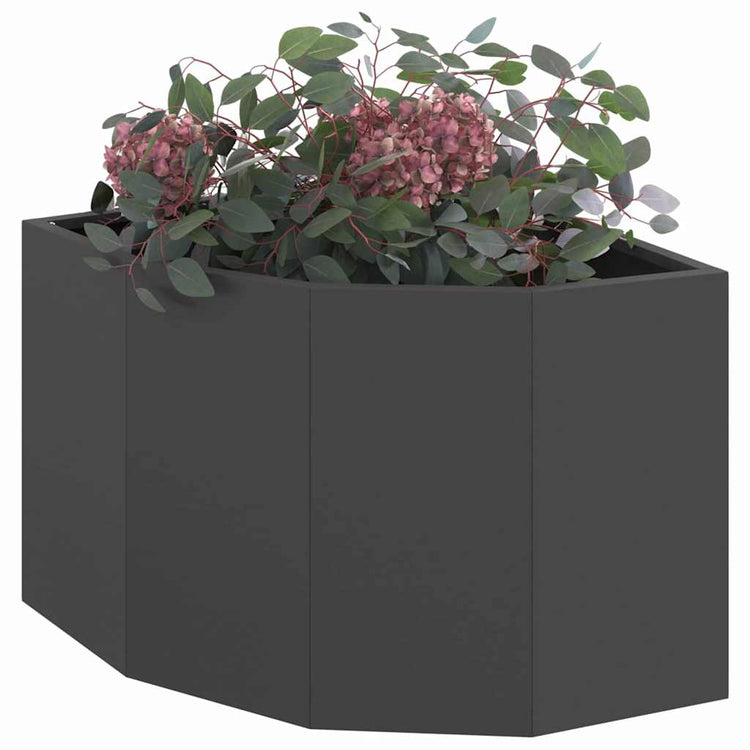 Vidaxx Eckpflanzgefäß schwarz 45 x 45 x 35 cm Stahl