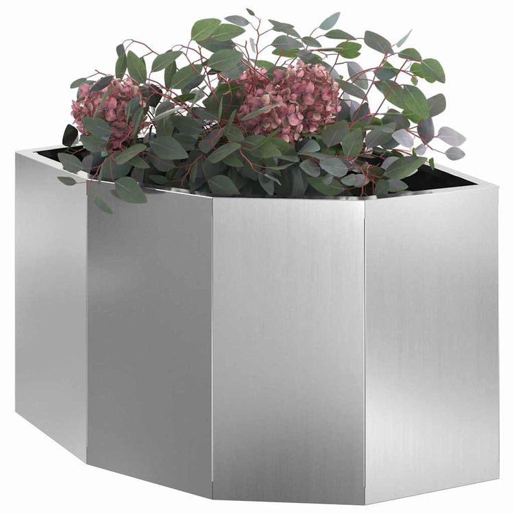 Vidaxx Eckpflanzgefäß Silber 45 x 45 x 35 cm verzinkter Stahl