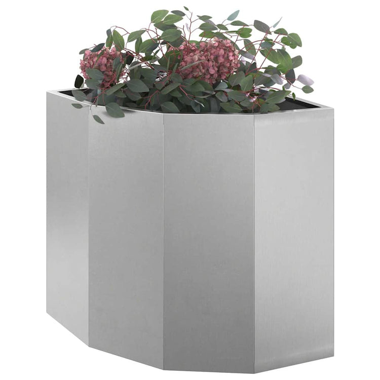 Vidaxx corner planter silver 45 x 45 x 50 cm stainless steel
