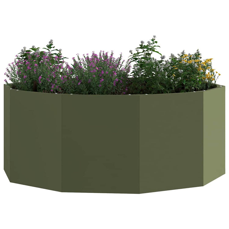 Vidaxx Pflanzgefäß olivgrün 90 x 90 x 35 cm Stahl