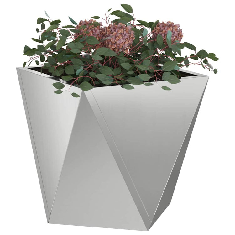 Vidaxx Pflanzgefäß Silber 30 x 30 x 30 cm verzinkter Stahl