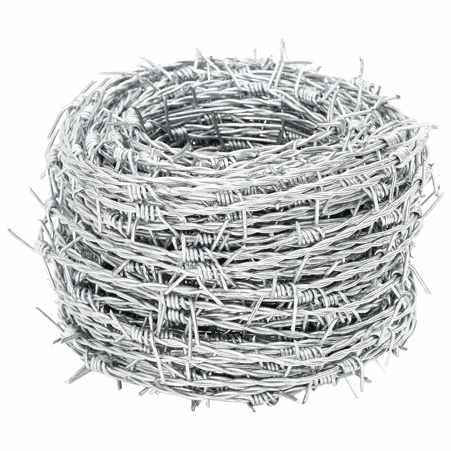 Vidaxl Stacheldraht Silber 100 m feuerverzinkter Stahl