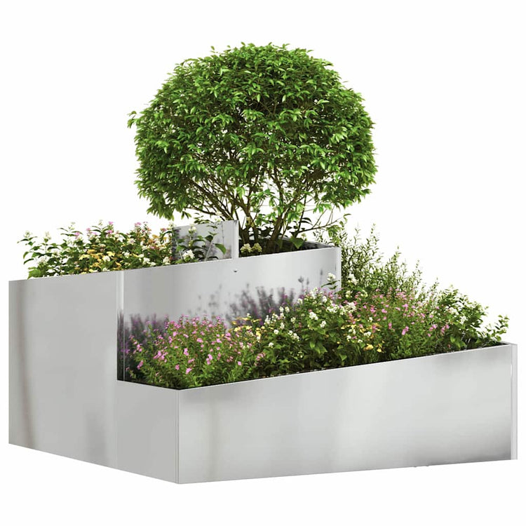 Vidaxl Gartenblumentopf Silber 80 x 80 x 50 cm verzinkter Stahl