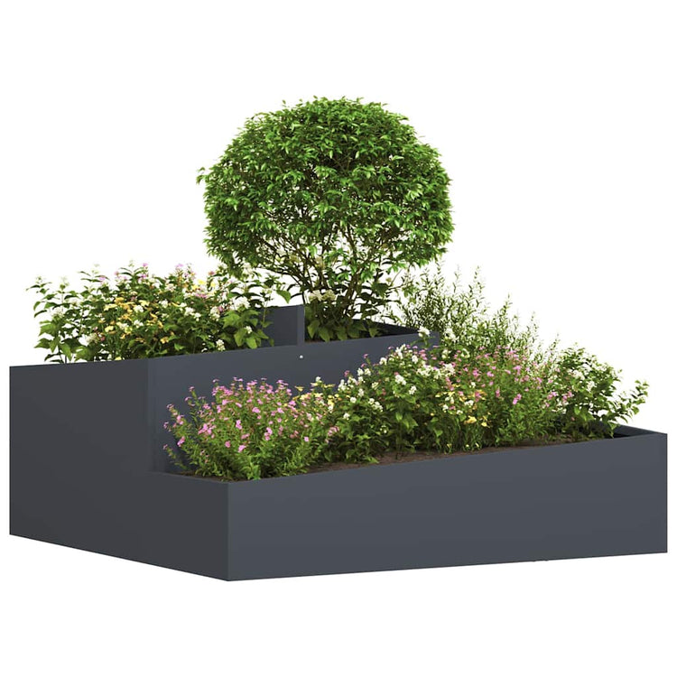 Vidaxl Gartenblumentopf Anthrazit 100 x 100 x 50 cm kaltgewalzter Stahl