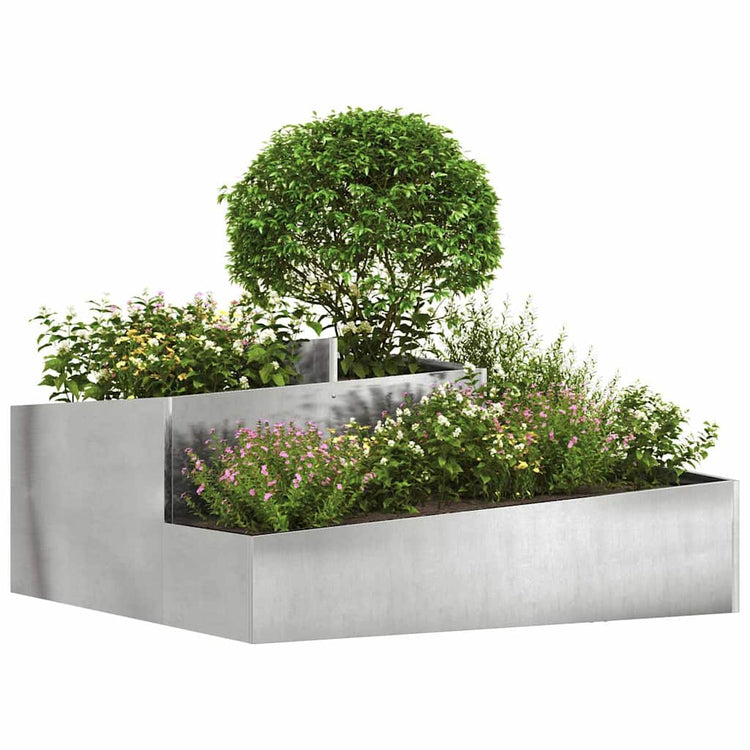 Vidaxx Gartenblumentopf Silber 100 x 100 x 50 cm Edelstahl