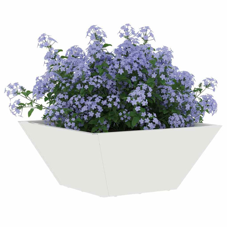 Vidaxl Gartenblumentopf weiß 35 x 35 x 15 cm kaltgewalzter Stahl
