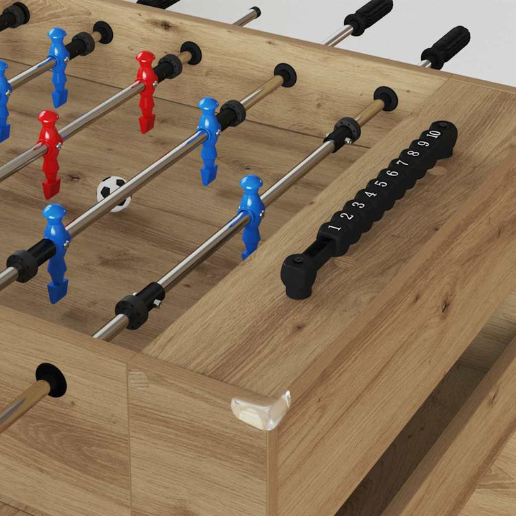 Vidaxx Artisan-Fußballtisch aus Eiche, 125 x 60,5 x 80 cm, fertiges Holz