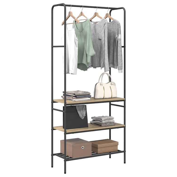 Vidaxl Kleiderständer mit Regal Sonoma-Eiche 77 x 30 x 171 cm fertiges Holz
