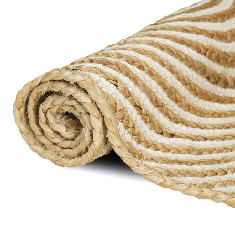 Vidaxx Teppich Natur und Weiß 80 x 250 cm Jute