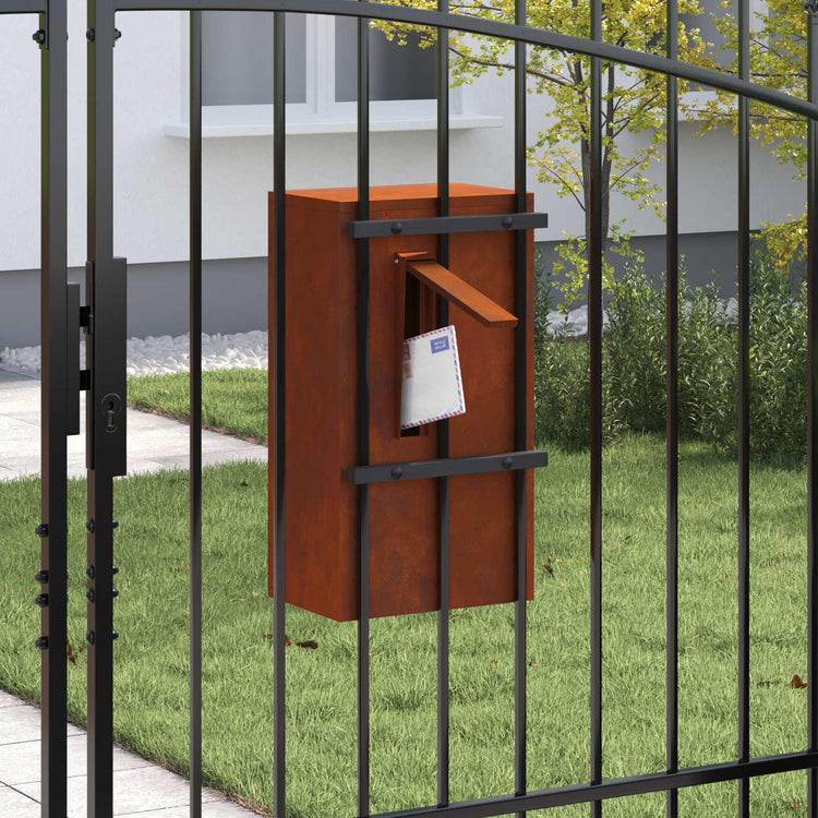 Vidaxx Briefkasten mit Aufbewahrung aus rostigem 30 x 20 x 55 cm Cortenstahl
