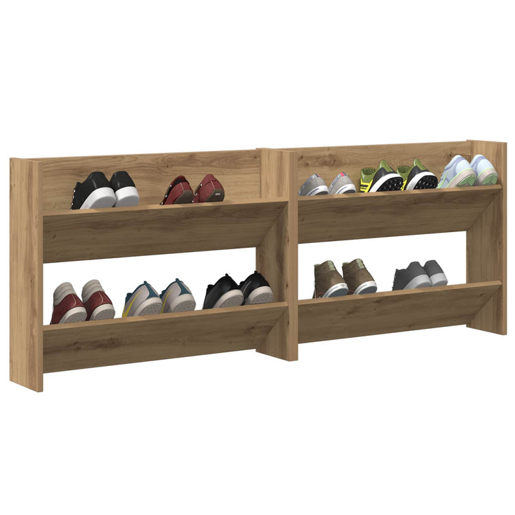 VidaXL Schuhschrank 2 Stk. Artisan Eiche 85 x 18 x 90 cm Holzwerkstoff