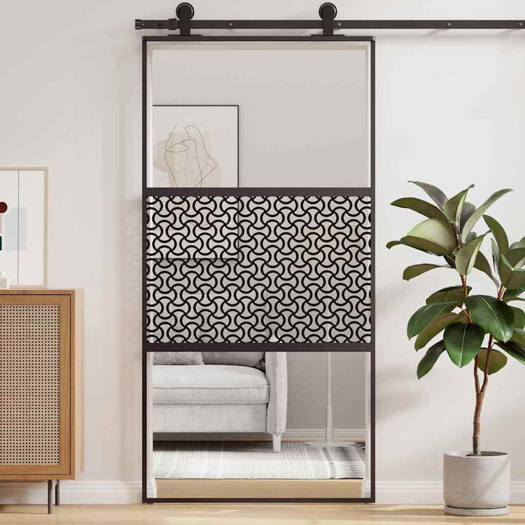 Vidaxx Glastür Durchbruch schwarz 90 x 2 x 205 cm Aluminium