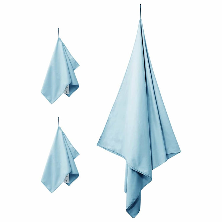 VidaXL-Set Sporthandtücher 3-tlg. aus blauem Polyester und Polyamid