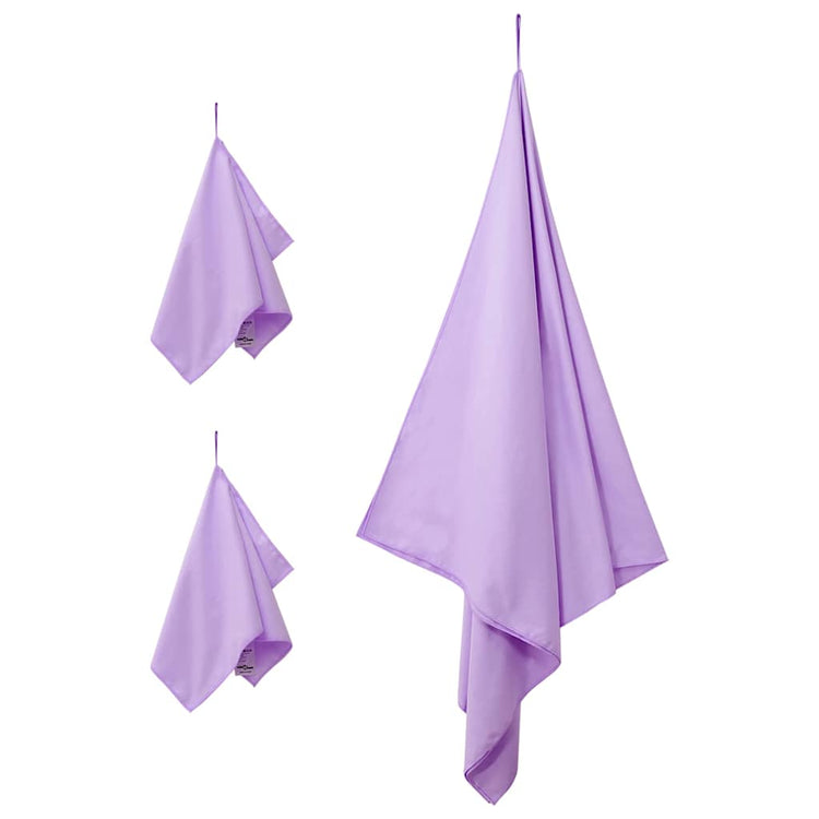 VidaXL-Set Sporthandtücher 3-tlg. Lila Polyester und Polyamid