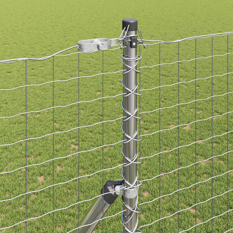 Vidaxl Zaunpfosten 2 Stk. Silber pulverbeschichteter Stahl