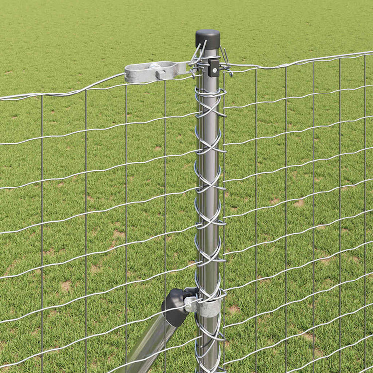 Vidaxl Zaunpfosten 2 Stk. Silber pulverbeschichteter Stahl