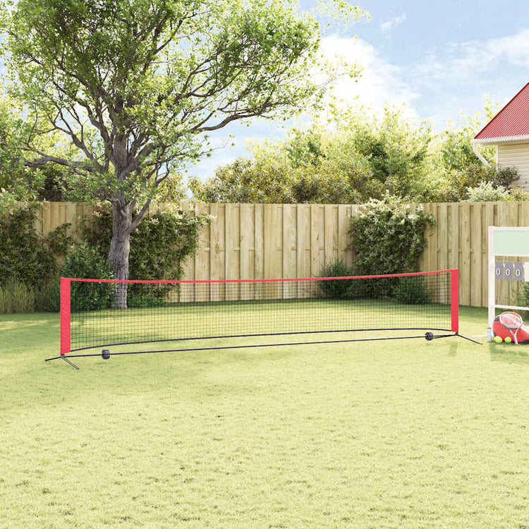 VidaXL Tennisnetz schwarz und rot 494,5 x 90 x 87 cm Polyester