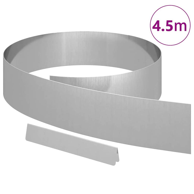 Vidaxl Gartenkante Silber 450 x 0,05 x 15 cm verzinkter Stahl