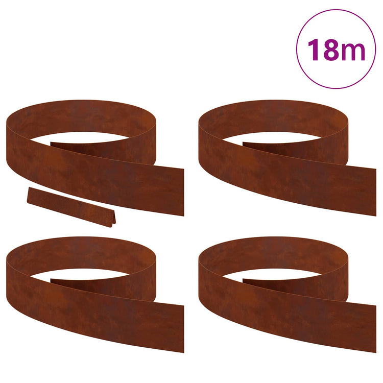 Vidaxl Gartenkante rostig 450 x 0,05 x 15 cm Cortenstahl