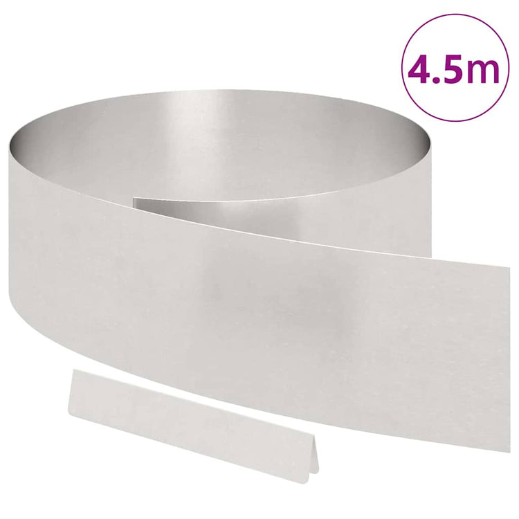 Vidaxx Gartenkante Silber 450 x 0,05 x 15 cm Edelstahl