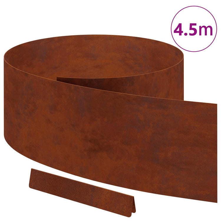 Vidaxl Gartenkante rostig 450 x 0,05 x 15 cm Cortenstahl