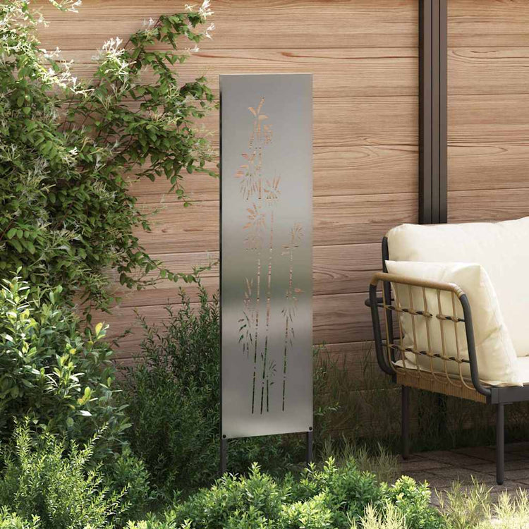 Vidaxxl Garten-Sichtschutz Silber 32 x 140 cm verzinkter Stahl