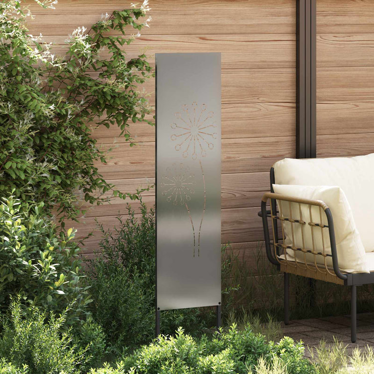 Vidaxxl Garten-Sichtschutz Silber 32 x 140 cm verzinkter Stahl