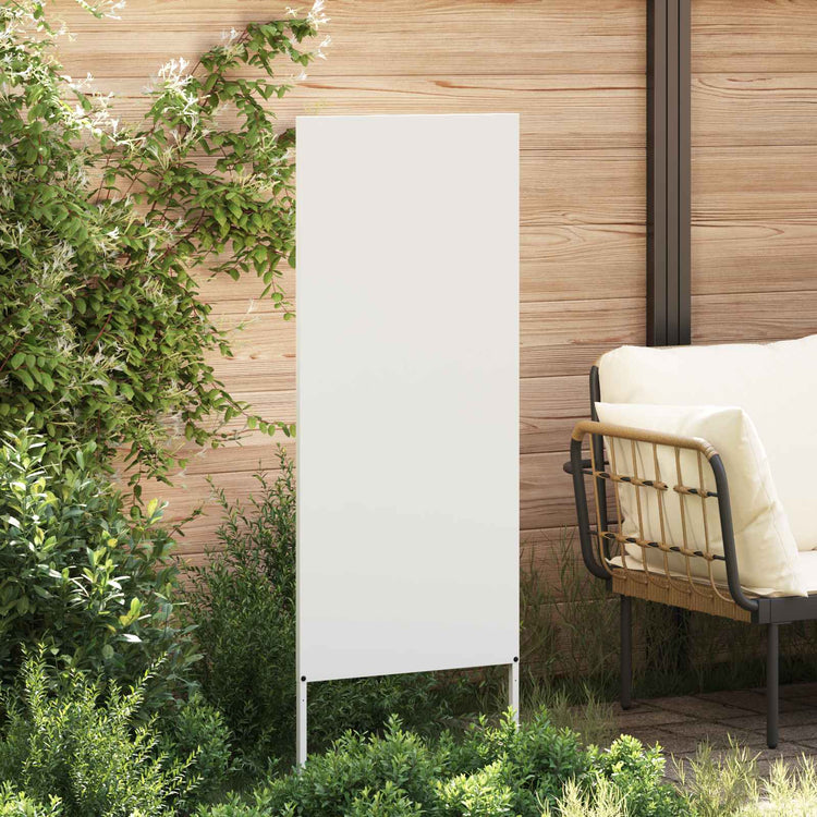 VidaXL Garten-Sichtschutz Laubsägearbeit weiß 50 x 140 cm kaltgewalzter Stahl