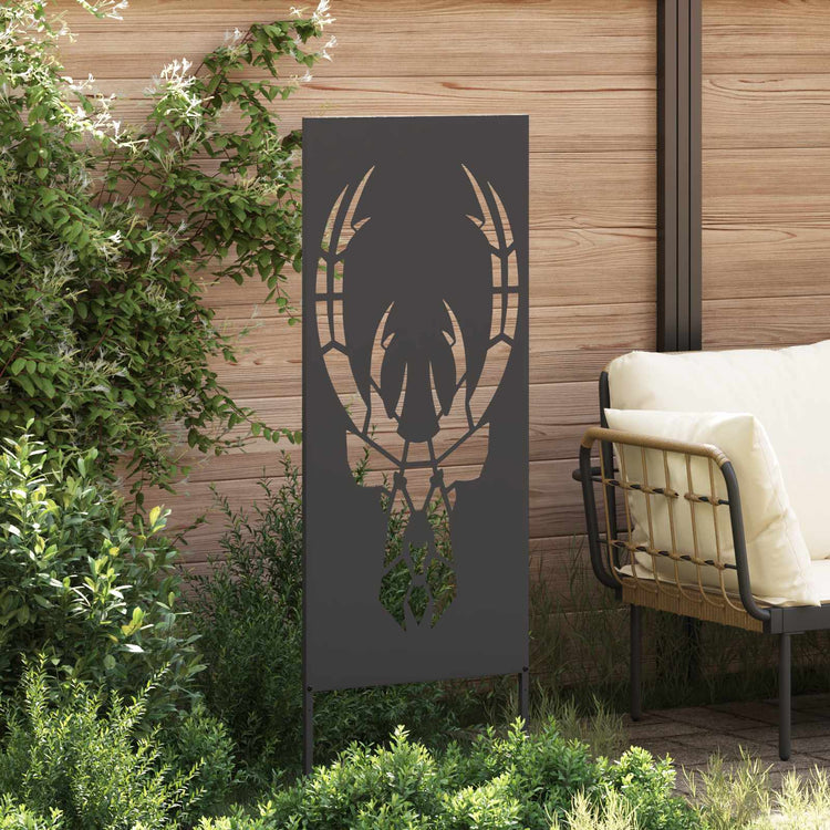 Vidaxxl Garten-Sichtschutz schwarz 50 x 140 cm kaltgewalzter Stahl