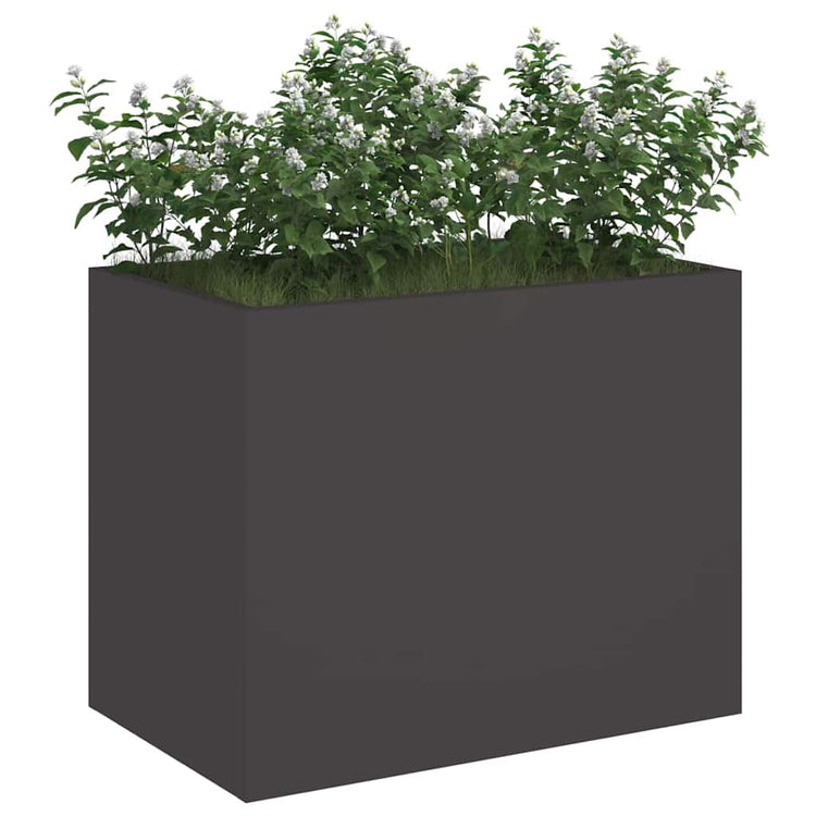 Vidaxl Gartenblumentopf schwarz 50 x 32 x 40 cm kaltgewalzter Stahl