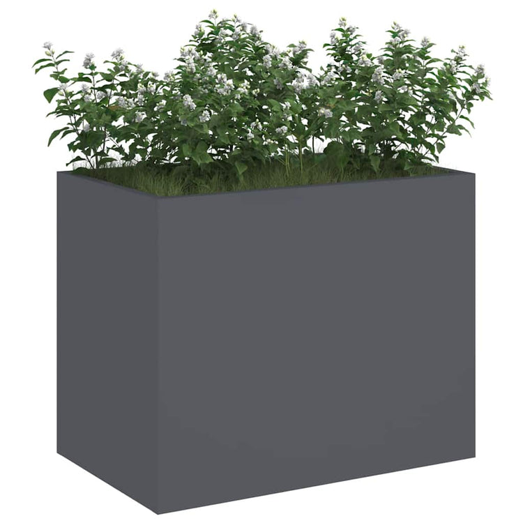Vidaxl Gartenblumentopf Anthrazit 50 x 32 x 40 cm kaltgewalzter Stahl
