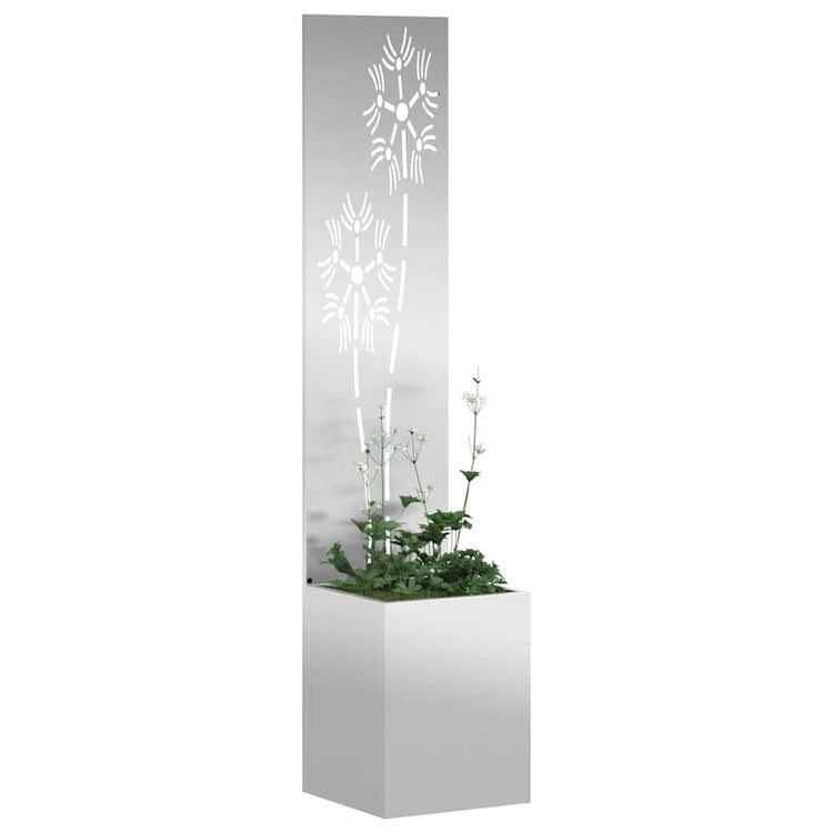 Vidaxxl Garten-Sichtschutz Silber 32 x 140 cm verzinkter Stahl