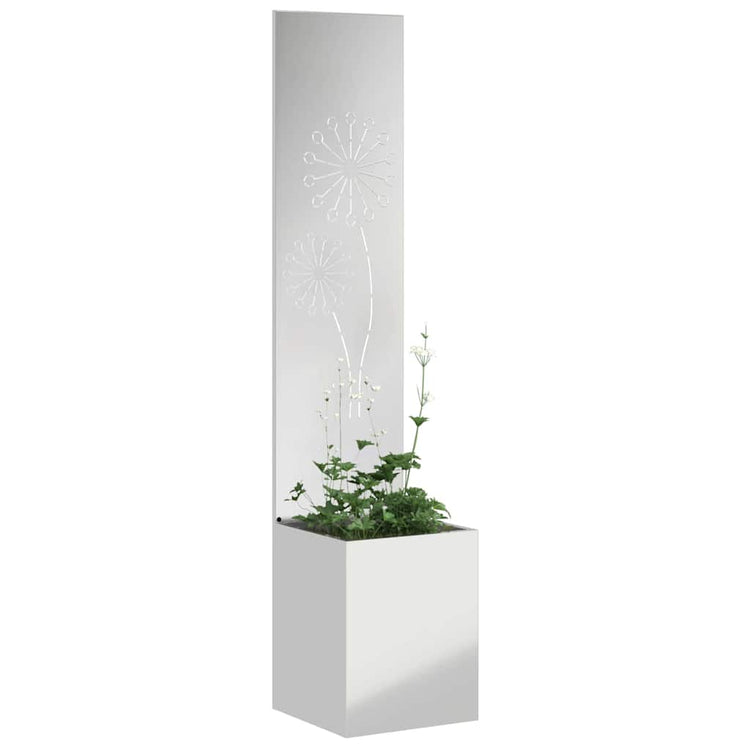 Vidaxxl Garten-Sichtschutz Silber 32 x 140 cm verzinkter Stahl
