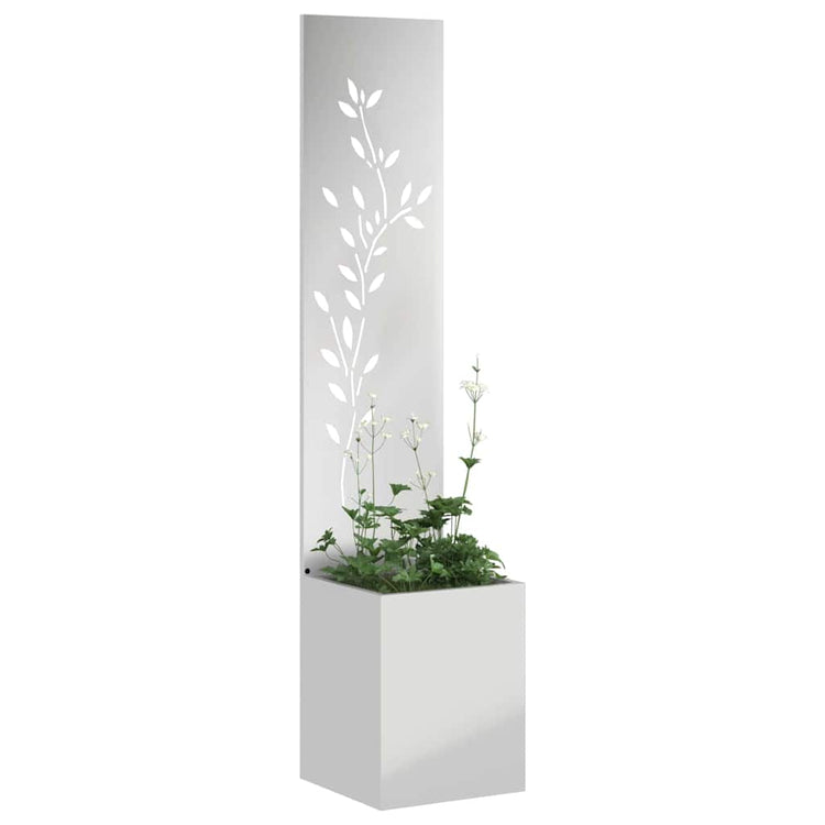 VidaXL Garten-Sichtschutz Blumen Silber 32 x 32 x 150 cm