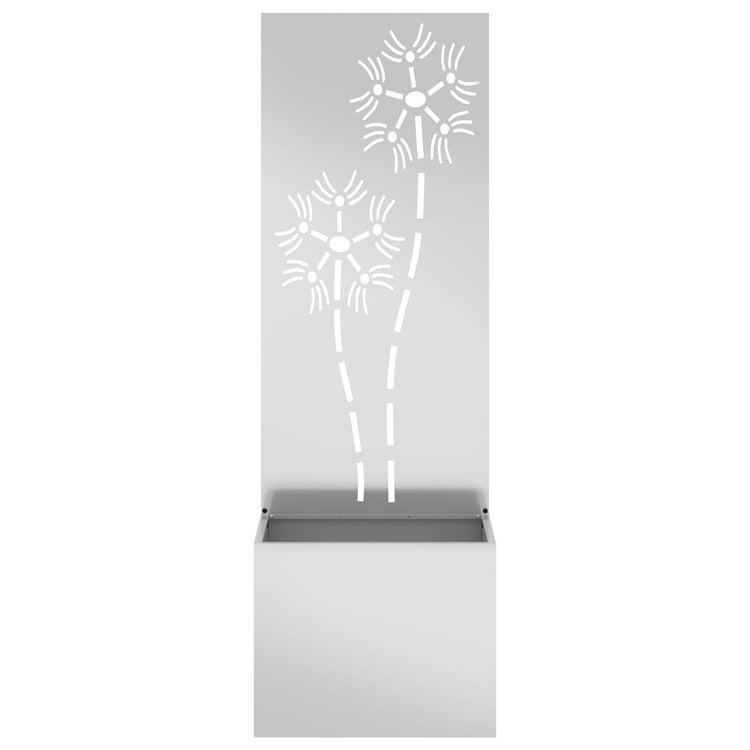 VidaXL Garten-Sichtschutz Blumen Silber 50 x 32 x 150 cm