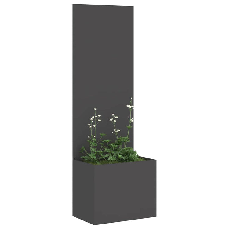 Vidaxxl Garten-Sichtschutz schwarz 50 x 140 cm kaltgewalzter Stahl