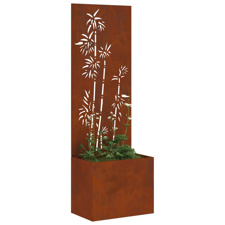Vidaxxl Garten-Sichtschutz Blumen rostig 50 x 140 cm Cortenstahl