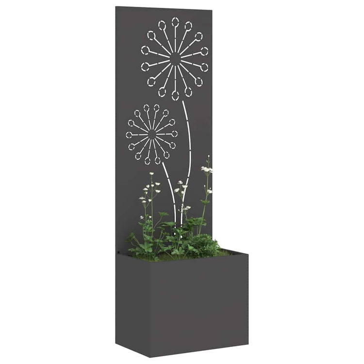 Vidaxxl Garten-Sichtschutz schwarz 50 x 140 cm kaltgewalzter Stahl